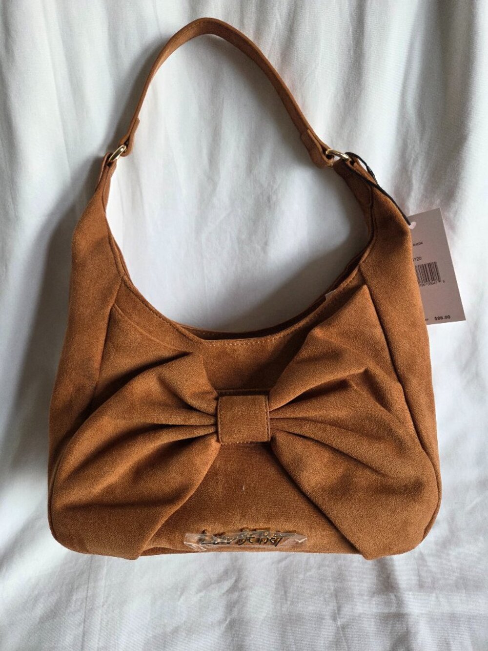 NWT  Luv Betsey by Betsey Johnson Faux Suede Bow Hobo Bag
